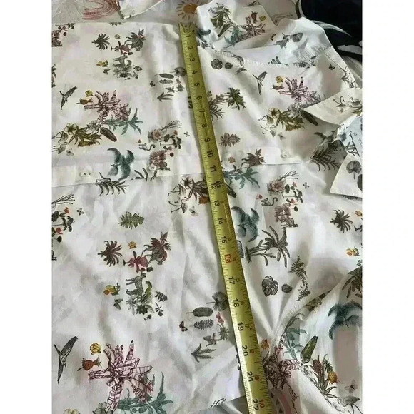 Poggianti 1958 3/4 Sleeve Button Down Shirt Size 2 Blouse Collared Top Italy - Picture 3 of 10